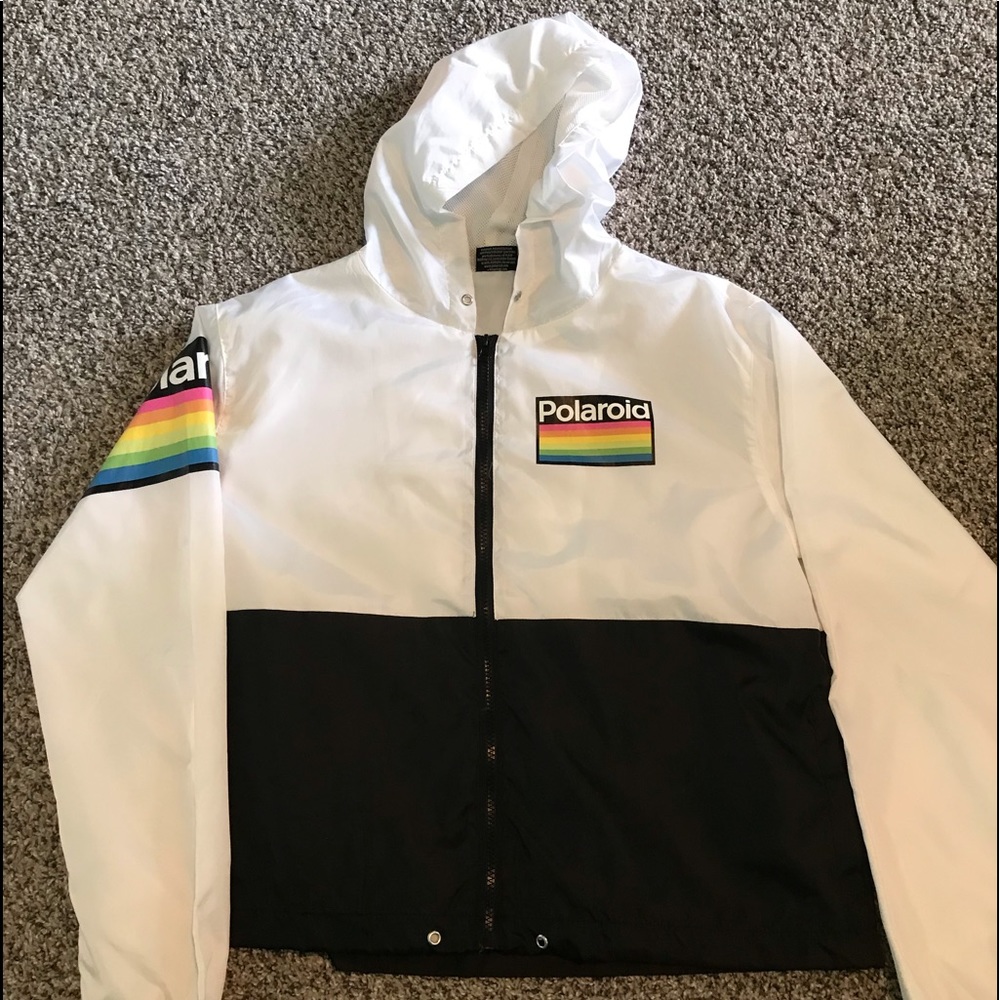 White Polaroid Windbreaker